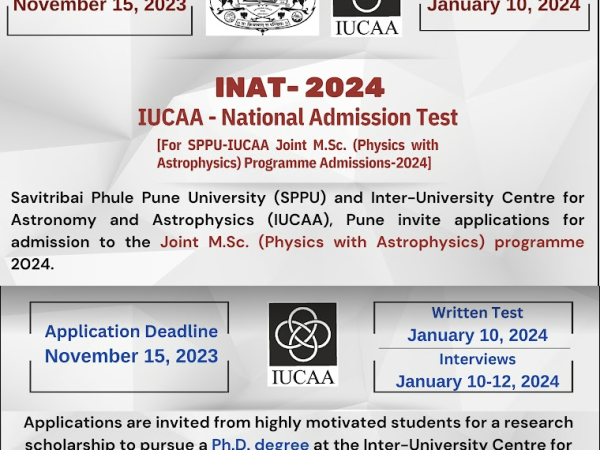 IUCAA – INAT (M.Sc. & Ph.D.) : Apply Now